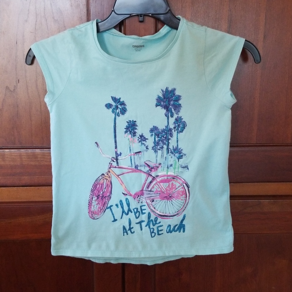 Gymboree Girl's L 10-12 Shirt.  Bicycle/Beach
